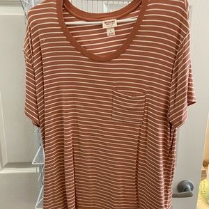 Orange and white striped T-shirt
